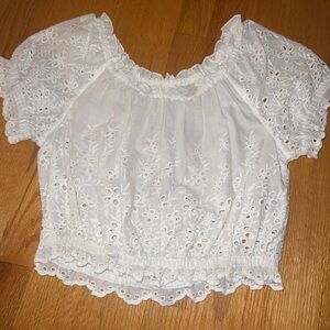 GARAGE: WHITE FLORAL BLOUSE TOP